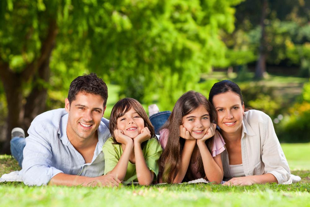 family taking a picture