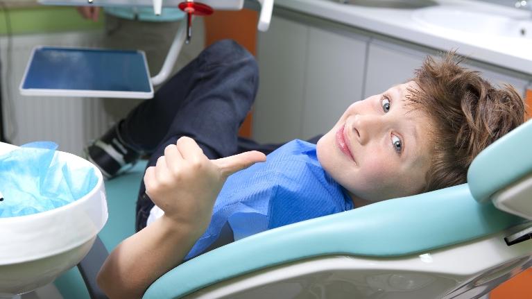 young boy in a dental chair | Dentist Springfield IL