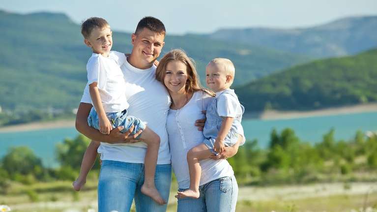 Beautiful family with beautiful smile